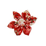 红和风日系碎花狗项圈合金插扣牵引绳宠物项圈碎花蝴蝶结花朵套装
