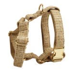 卡其色小香风狗项圈奢华宠物项圈跨境新款狗背心狗链可刻字
