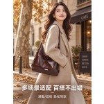2026新款高级感褶皱软皮托特包女大容量单肩斜挎包通勤时尚手提包