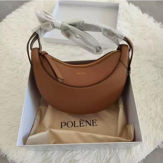 牛皮polene月牙包2026新款包包真皮法国小众设计单间腋下包斜挎包