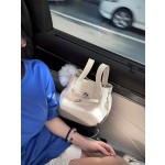 轻奢小众高级感白色手提小水桶包包女式2025新款通勤单肩斜挎秋冬