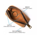 真皮零钱包疯马皮钥匙包多功能收纳包欧美拉链包头层牛皮男女钱夹