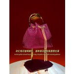 新款女士高级感闪亮手提包名媛精致晚宴包法式水桶包轻奢链条女包