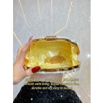 新款复古时尚晚宴包女百搭手拿贝壳包简约褶皱斜挎包女士手拎小包
