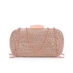 亚马逊斜挎女包工厂Clutch欧美PU编织Party晚妆晚宴包婚礼handbag