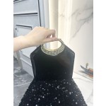 源头工厂新款跨境爆款晚宴包圆环手提包高级亮面时尚纯色宴会包