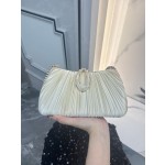 跨境欧美百褶简约百搭潮流气质旗袍宴会新娘包晚宴包纯色手提包