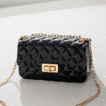 外贸菱格果冻小包包2024单肩包链条Female bag时尚百搭外贸手机包
