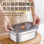 长方形不锈钢密封盒带盖厨房冰箱收纳盒户外野餐分餐盒分隔保鲜
