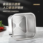 不锈钢家用保鲜盒食品级大容量野餐水果便当饭盒密封盒冰箱收纳盒