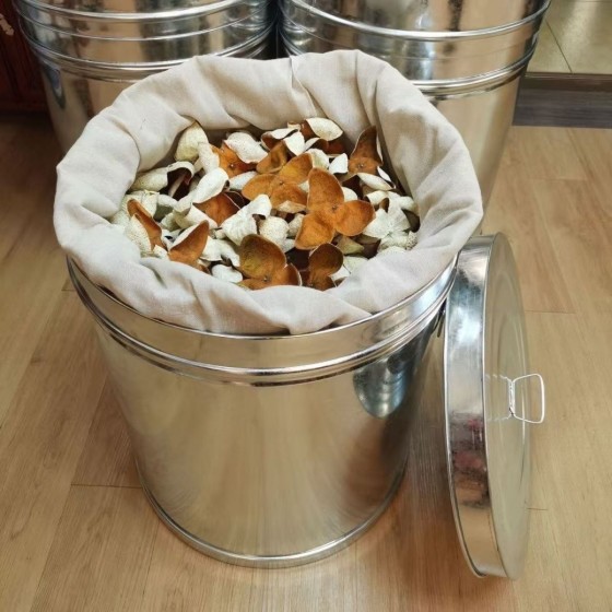 陈皮储存密封罐特厚茶叶桶圆形家用大容量防虫防潮米桶储物铁皮桶