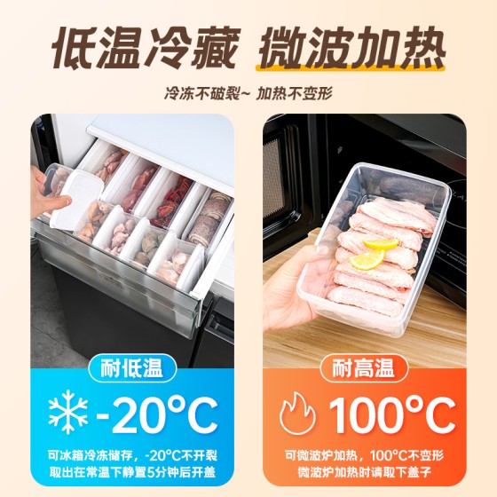 保鲜盒长方形食品级加厚透明塑料密封盒冰箱收纳盒大容量商用带盖