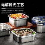 加厚不锈钢保鲜盒密封盒防滴漏微波炉电磁炉适用多用手提分数盆