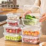 跨境密封保鲜盒家用冰箱收纳盒大容量透明款食品级冻肉果蔬分装盒