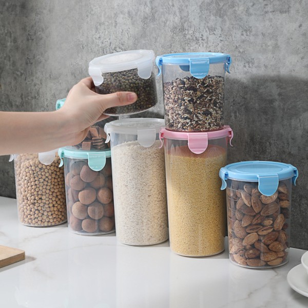 食品密封罐大号透明塑料猫粮罐奶粉罐子厨房五谷杂粮收纳盒储物罐