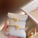 金亿点描金竹节莲花手镯莲蓬手镯国风新中式高级感竹节手环送闺蜜