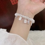 小众设计中式串珠盘缠吉言银手镯女平安喜乐招财猫银镯子女友礼物