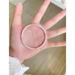 新款望舒荷描金珐琅国风新中式珐琅彩手镯女镀纯银不掉色夸张手环