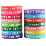Happy Birthday硅胶手环定制印刷刻字派对腕带10色可选跨境热销