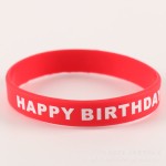 Happy Birthday硅胶手环定制印刷刻字派对腕带10色可选跨境热销