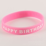 Happy Birthday硅胶手环定制印刷刻字派对腕带10色可选跨境热销