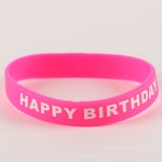 Happy Birthday硅胶手环定制印刷刻字派对腕带10色可选跨境热销