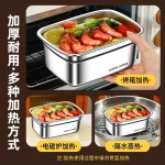 保鲜盒不锈钢食品级手提带盖饭盒密封盒带饭餐盒冰箱收纳盒便当盒