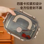 保鲜盒不锈钢食品级手提带盖饭盒密封盒带饭餐盒冰箱收纳盒便当盒