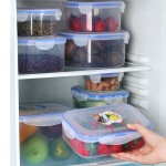带盖保鲜盒食品级冰箱收纳盒可微波炉加热密封塑料厨房长方形饭盒