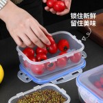 带盖保鲜盒食品级冰箱收纳盒可微波炉加热密封塑料厨房长方形饭盒