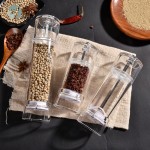 透明亚克力胡椒花椒研磨器 手动胡椒研磨器海盐颗粒研磨瓶