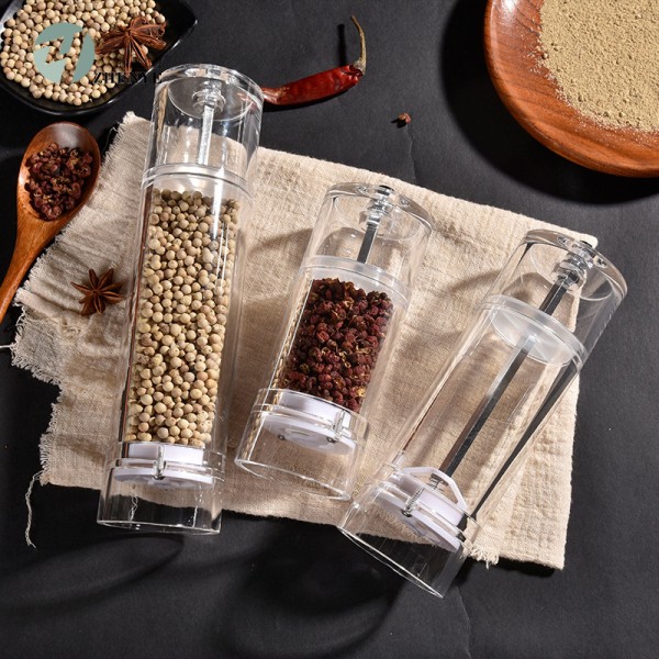透明亚克力胡椒花椒研磨器 手动胡椒研磨器海盐颗粒研磨瓶