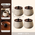 中古风粗陶调味罐套装厨房厨房陶瓷调味罐收纳套装盐糖罐玻璃油瓶