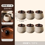 中古风粗陶调味罐套装厨房厨房陶瓷调味罐收纳套装盐糖罐玻璃油瓶