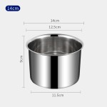 加厚无磁不锈钢带盖味盅调料罐圆形味盅调料缸厨房带盖味盅打蛋盆