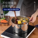 加厚无磁不锈钢带盖味盅调料罐圆形味盅调料缸厨房带盖味盅打蛋盆