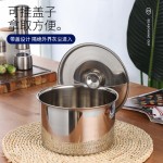 加厚无磁不锈钢带盖味盅调料罐圆形味盅调料缸厨房带盖味盅打蛋盆