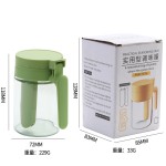 调料罐盐罐带勺透明玻璃调料瓶厨房佐料收纳盒防潮密封翻盖调料盒