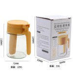 调料罐盐罐带勺透明玻璃调料瓶厨房佐料收纳盒防潮密封翻盖调料盒