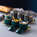 严选陶瓷调味罐厨房用品轻奢调料罐套装家用调料盒三件套精致盐罐