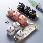 严选陶瓷调味罐厨房用品轻奢调料罐套装家用调料盒三件套精致盐罐