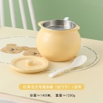 陶瓷双耳猪油罐带盖带滤网奶油风家用耐高温新中式调味罐带勺收纳