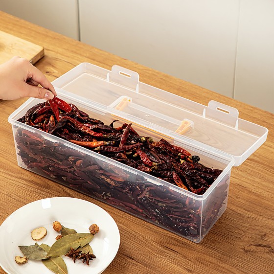 厨房香料分装手提收纳盒橱柜调味调料盒塑料透明食品密封盒储物罐