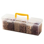 厨房香料分装手提收纳盒橱柜调味调料盒塑料透明食品密封盒储物罐
