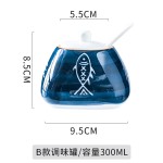 创意手绘釉下彩日式陶瓷调味罐套装厨房调料罐盐罐饭馆家用调味盒