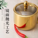 304不锈钢调味罐调料盒带勺玻璃盖收纳佐料辣椒罐调味罐盐罐味盅