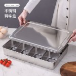 加厚不锈钢调料盒商用厨房一体多格调味罐套装摆摊学校食堂收纳盒