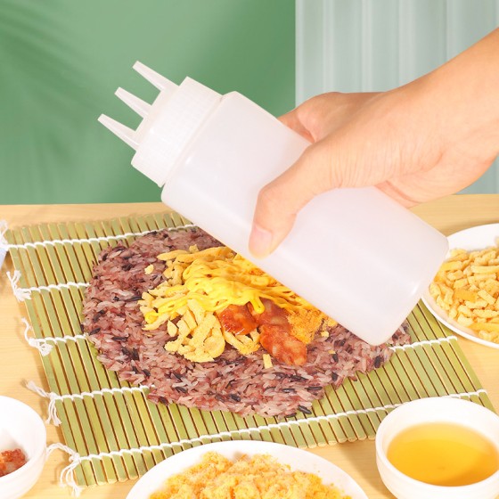 三孔挤酱瓶商用 塑料沙拉瓶挤瓶 米很棒过路的人台湾饭团工具寿司