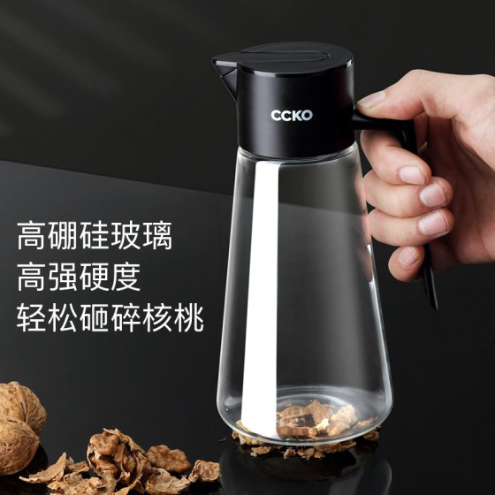 CCKO重力油壶自动开合不挂油厨房玻璃油罐防漏酱油瓶家用调料油瓶