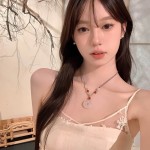 新中式红玛瑙珠手工项链25mm玛瑙平安扣挂件毛衣链绳甜美闺蜜礼物